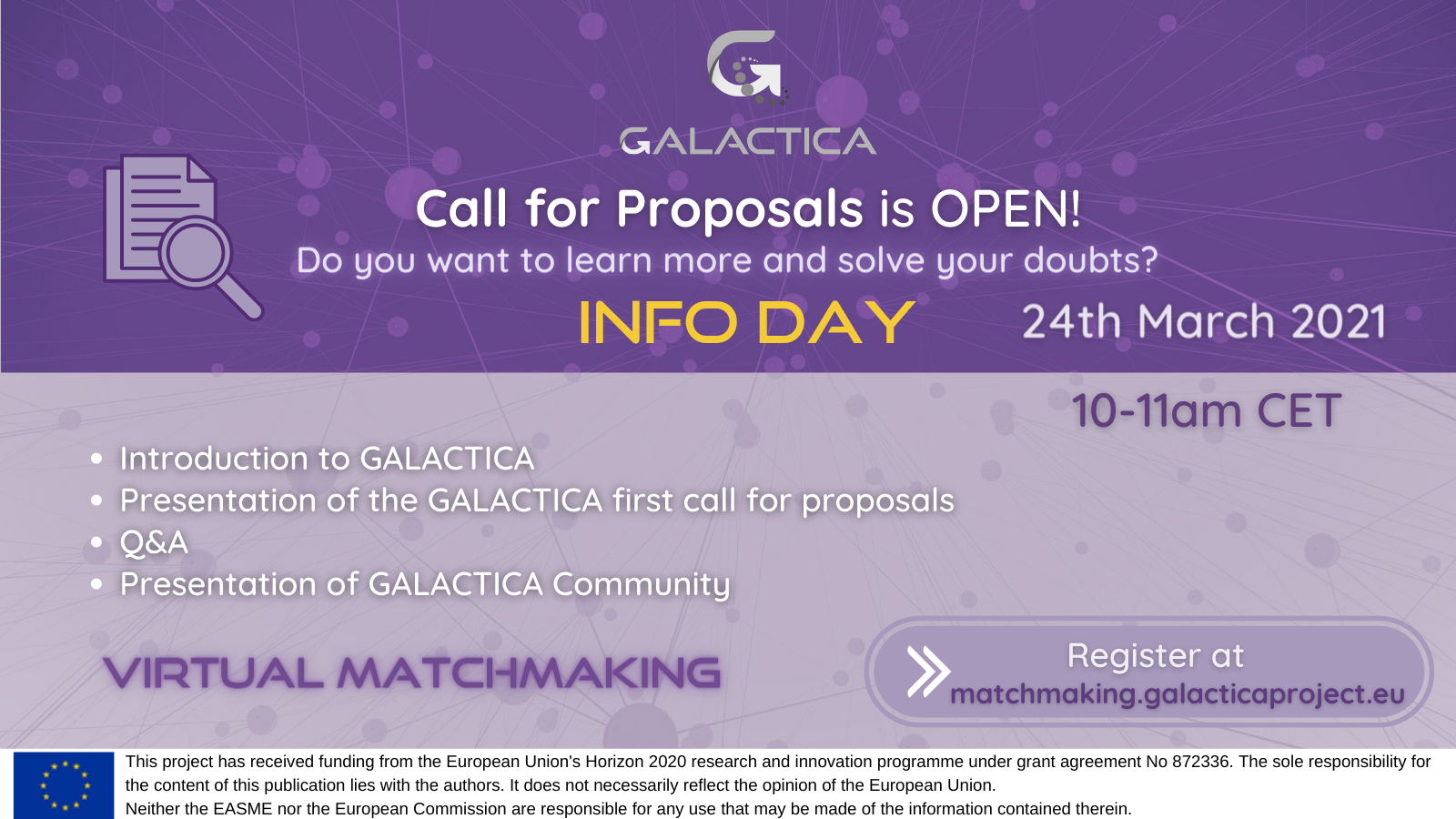 GALACTICA Infoday Banner
