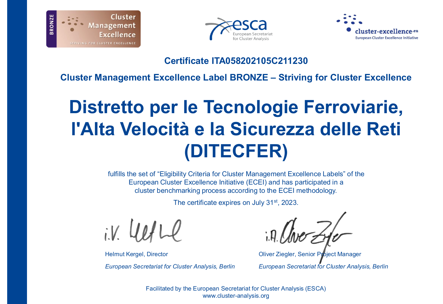 ESCA Certificate