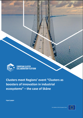 Clusters meet Regions’ event “Clusters as boosters of innovation in industrial ecosystems” – the case of Skåne