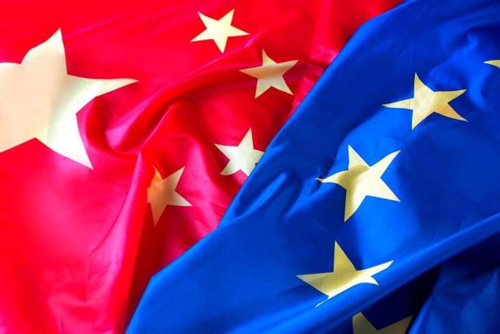 EU and China flags